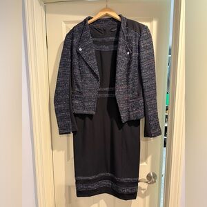 Women's Black Dress with tweed detail and Matching Jacket